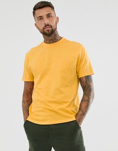 Свободная желтая футболка из органического хлопка с круглым вырезом ASOS DESIGN-Желтый