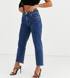 Узкие джинсы прямого кроя с завышенной талией ASOS DESIGN Petite-Синий