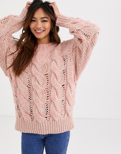 Джемпер крупной вязки ASOS DESIGN-Розовый