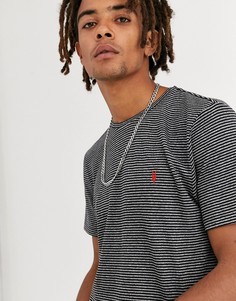 Футболка с круглым вырезом в полоску AllSaints-Серый