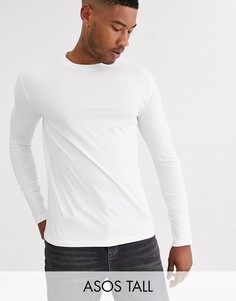 Белый лонгслив с круглым вырезом ASOS DESIGN Tall