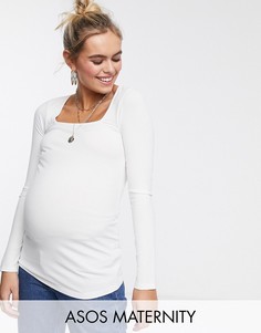 Кремовый топ с квадратным вырезом ASOS DESIGN Maternity