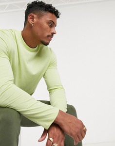 Зеленый лонгслив с круглым вырезом ASOS DESIGN
