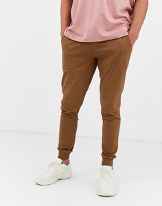 Коричневые облегающие легкие джоггеры ASOS DESIGN-Коричневый