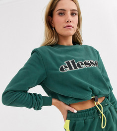 Укороченный свитшот с логотипом Ellesse-Зеленый