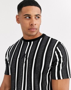 Футболка в полоску черного и белого цвета River Island-Черный