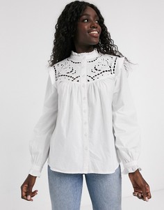 Хлопковая рубашка с длинными рукавами ASOS DESIGN-Белый