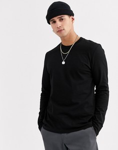 Черный лонгслив с круглым вырезом ASOS DESIGN