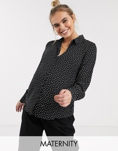 Черная рубашка с принтом сердец New Look Maternity-Черный