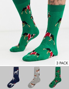 3 пары новогодних носков со скидкой ASOS DESIGN-Мульти