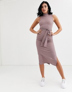 Платье миди в рубчик без рукавов ASOS DESIGN-Мульти