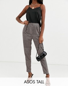 Жаккардовые брюки в клетку ASOS DESIGN Tall-Мульти