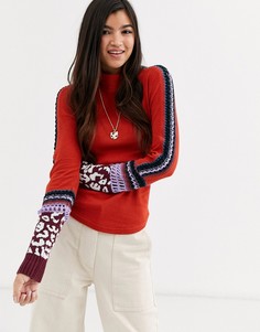 Термотоп в стиле пэтчворк Free People Switch It Up-Красный