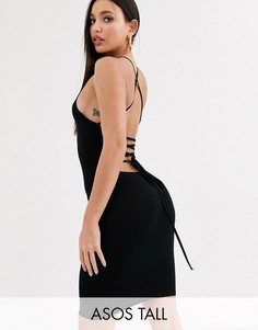 Платье мини с бретельками ASOS DESIGN Tall-Черный