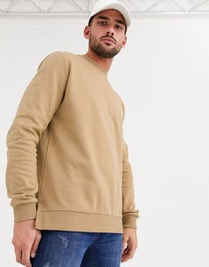 Бежевый свитшот со ступенчатым краем ASOS DESIGN
