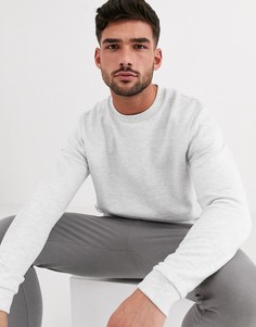 Белый меланжевый свитшот ASOS DESIGN