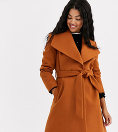 Светло-коричневое пальто в строгом стиле Miss Selfridge-Светло-коричневый