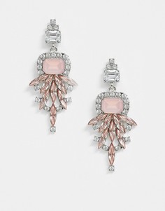 Серьги с камнями и подвесками ASOS DESIGN-Серебряный