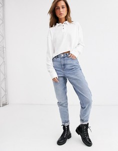 Белое укороченное поло Topshop-Белый