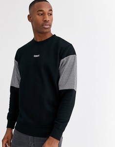 Черный свитшот с круглым вырезом и надписью Jack & Jones Premium