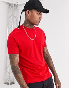 Красная футболка классического кроя из органического хлопка Bershka Join Life-Красный