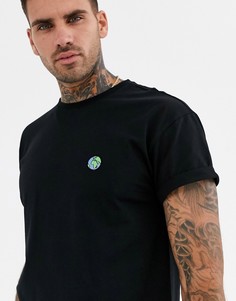 Черная футболка с вышивкой New Look-Черный