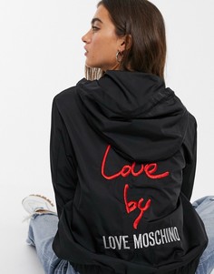 Ветровка с капюшоном и логотипом Love Moschino-Черный