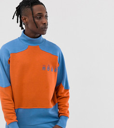 Oversize-свитшот с высоким воротом и вставками Noak-Оранжевый