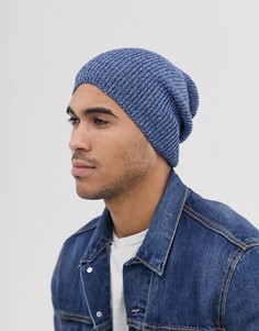 Темно-синяя свободная шапка-бини ASOS DESIGN-Темно-синий