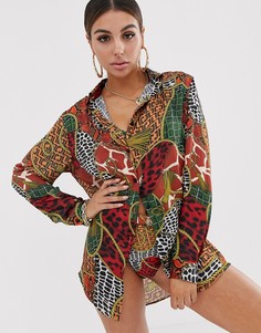 Пляжная рубашка со звериным принтом Jaded London-Мульти