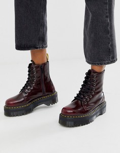 Ботинки из искусственной кожи на массивной подошве Dr Martens-Красный