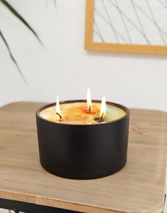 Свеча с тремя фитилями в черном подсвечнике Flamingo Candles-Мульти