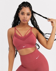 Розовый бесшовный бюстгальтер Nike Training