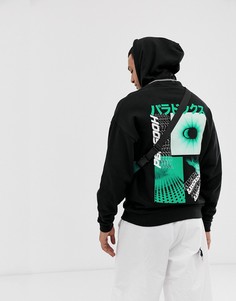 Oversize-худи с принтом на спине ASOS DESIGN-Черный