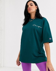 Oversize-футболка с логотипом Champion-Синий