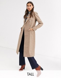 Длинное двубортное пальто Glamorous Tall-Коричневый