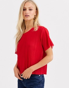 Футболка с круглым вырезом Monki-Красный