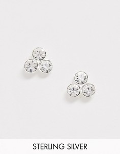 Серебряные серьги-гвоздики со стразами ASOS DESIGN-Серебряный