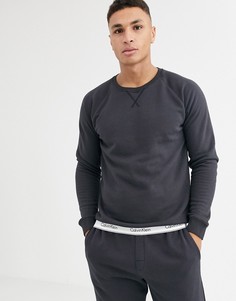 Темно-серый хлопковый свитшот с круглым вырезом Calvin Klein Modern Cotton