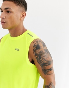 Футболка без рукавов с сетчатыми вставками ASOS 4505 icon running-Желтый