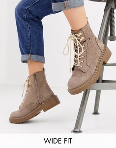 Серые ботинки для широкой стопы на массивной подошве River Island-Серый