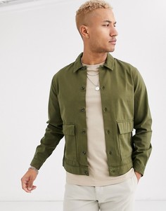 Рубашка цвета хаки с двумя карманами Topman-Зеленый