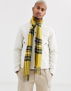 Желтый шарф в клетку Topman