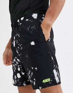 Спортивные шорты средней длины с цветочным принтом ASOS 4505-Черный