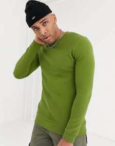 Зеленый свитшот в рубчик ASOS DESIGN