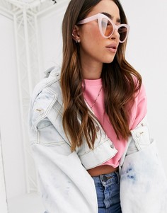 Розовые массивные солнцезащитные очки \кошачий глаз\" ASOS DESIGN-Розовый