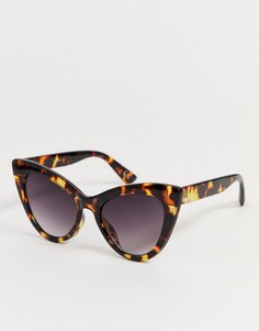 Массивные черепаховые солнцезащитные очки \кошачий глаз\" ASOS DESIGN-Коричневый