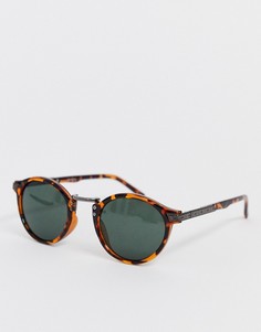 Солнцезащитные очки с круглыми стеклами в винтажном стиле ASOS DESIGN-Коричневый