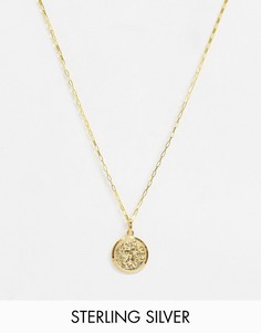 Ожерелье с покрытием 14-каратным золотом и подвеской-монетой Astrid & Miyu-Золотой