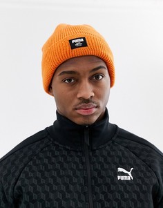 Классическая оранжевая шапка-бини в рубчик Puma-Оранжевый